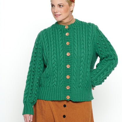 Patons Dovercourt Knit Cardigan Rich Grass
