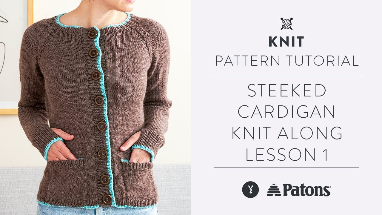 Patons Hidden Pocket Steeked Knit Cardigan