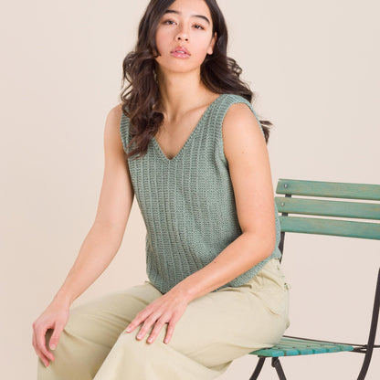Patons Linen Straight Lines Knit Tank Knit Tank made in Patons Yarn