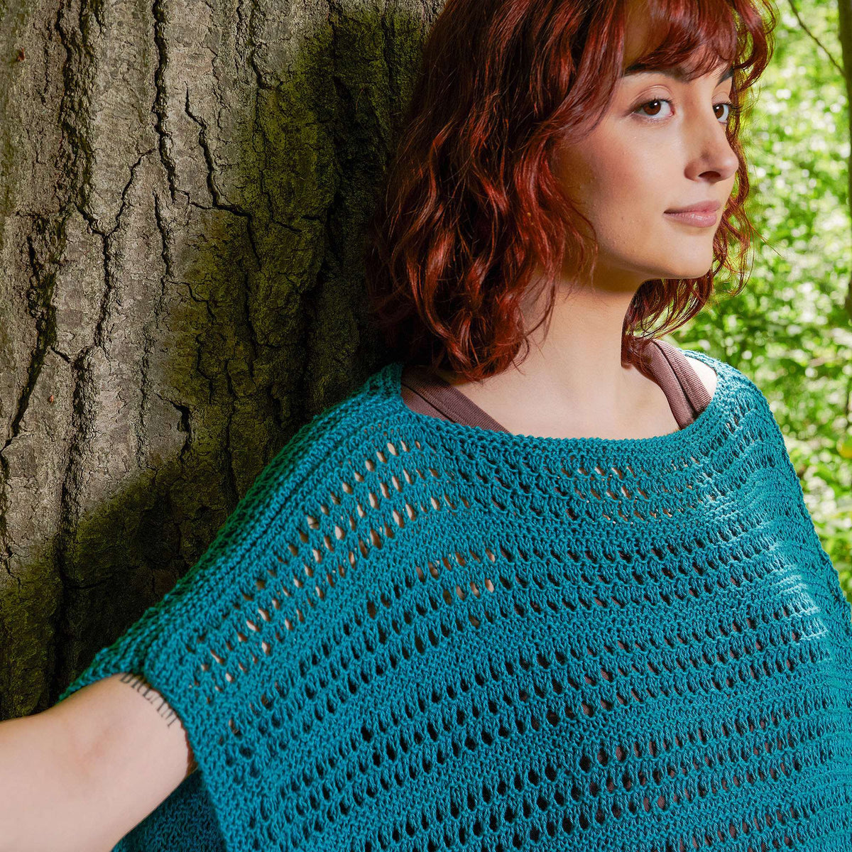 Knit Poncho made in Patons Linen Yarn