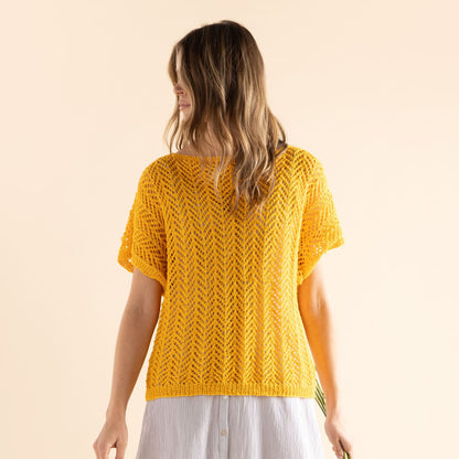 Patons Linen Goldenrod Lace Knit Top Knit Top made in Patons Yarn