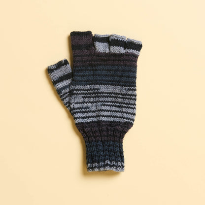 Patons Fingerless Knit Gloves for Adult Tourmaline Stripes