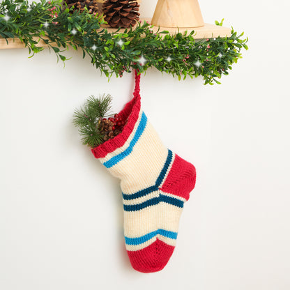 Patons Favorite Stripes Knit Stocking Knit Stocking made in Patons Canadiana Yarn