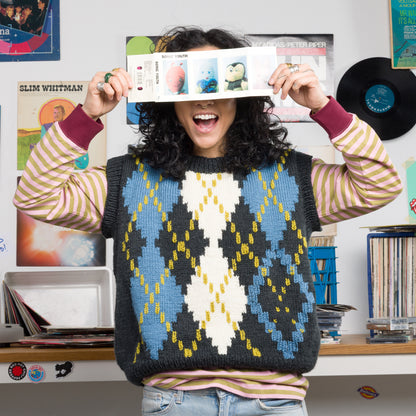 Patons Carfrae Knit Argyle Vest Version 2