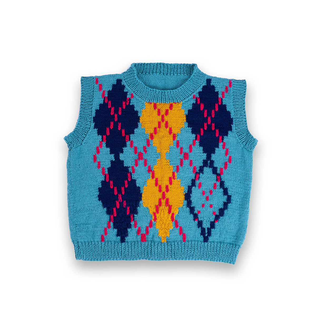 Free Patons Carfrae Knit Argyle Vest​ Pattern | Yarnspirations