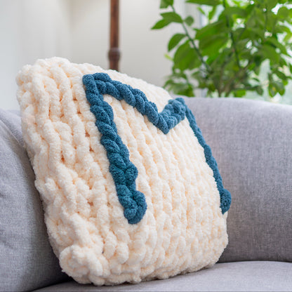 Bernat Finger Knit Monogram Collection Blanket & Pillow Bernat Finger Knit Monogram Collection Blanket & Pillow