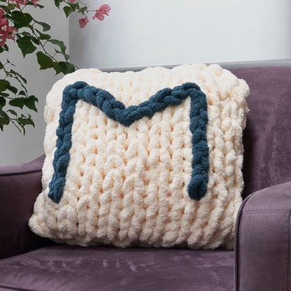 Bernat Finger Knit Monogram Collection Blanket & Pillow Bernat Finger Knit Monogram Collection Blanket & Pillow