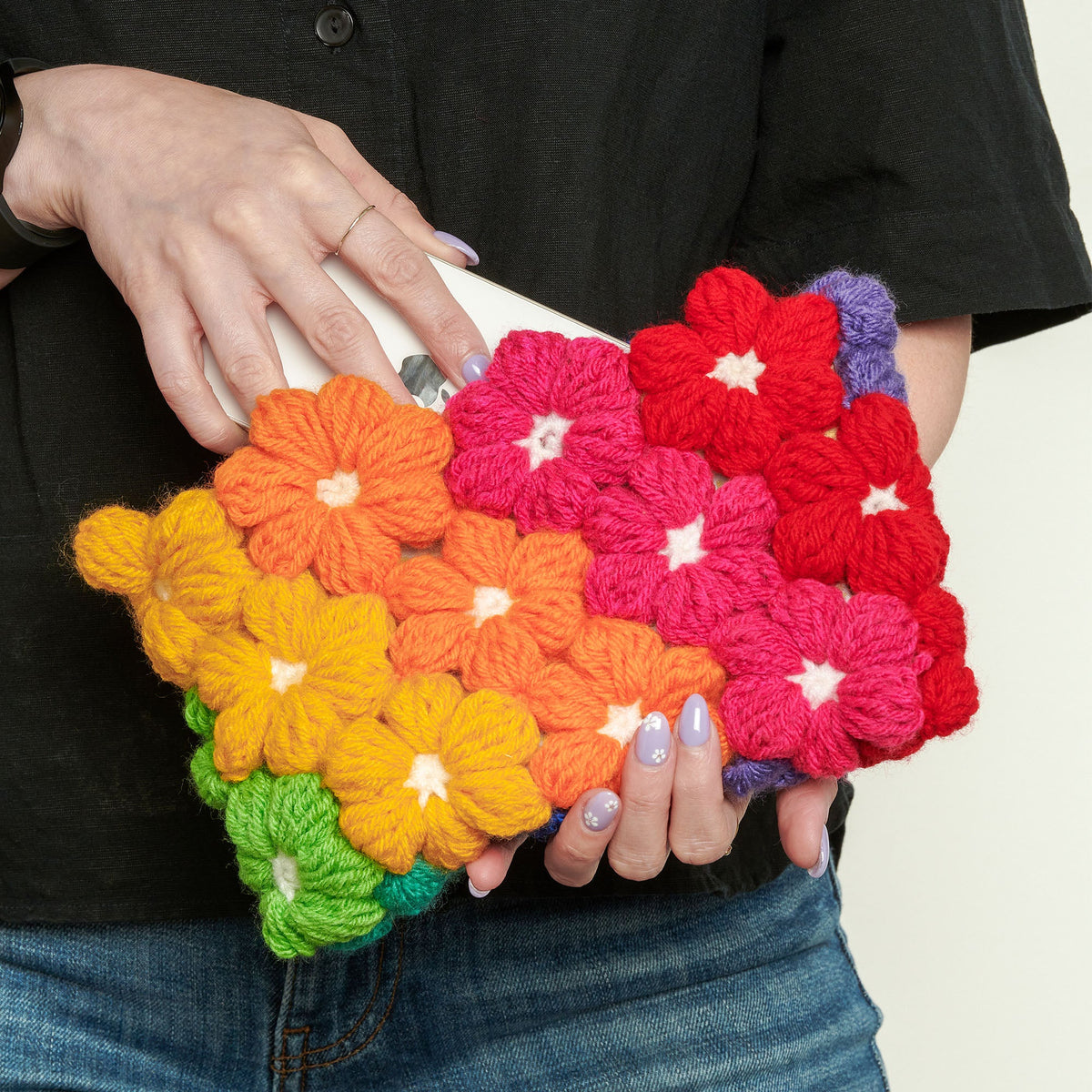 Crochet Clutch made in Red Heart Super Saver Kits Yarn