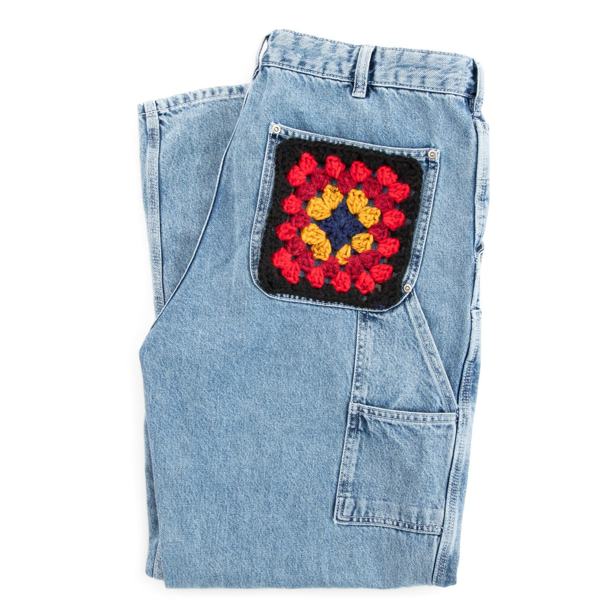 Crochet Granny Clothing Patch made in Red Heart All in One Granny Square Yarn