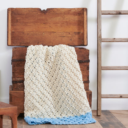 Red Heart Vintage Flowers Crochet Blanket Bluebell