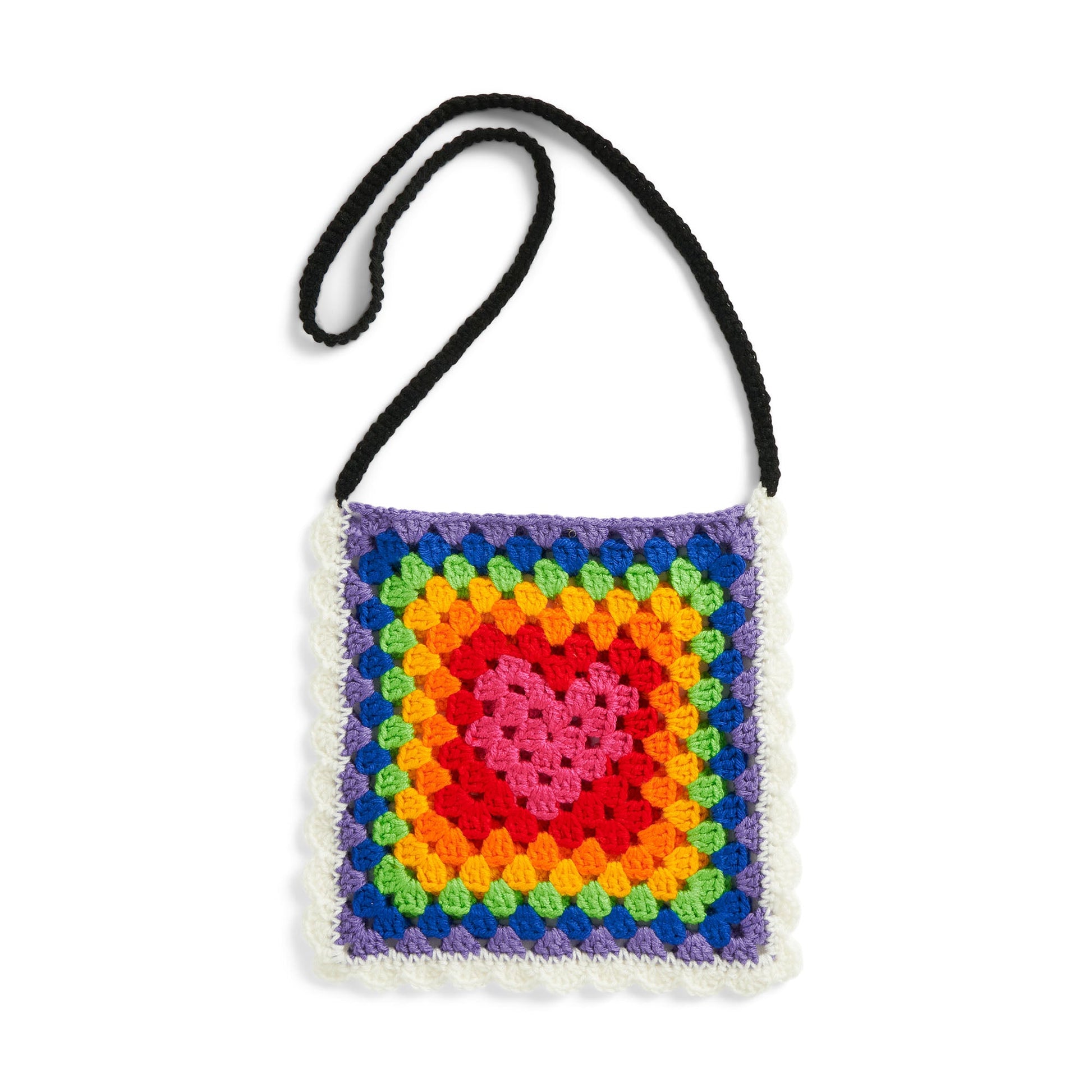 Free Red Heart Crochet Rainbow Love Pouch Pattern