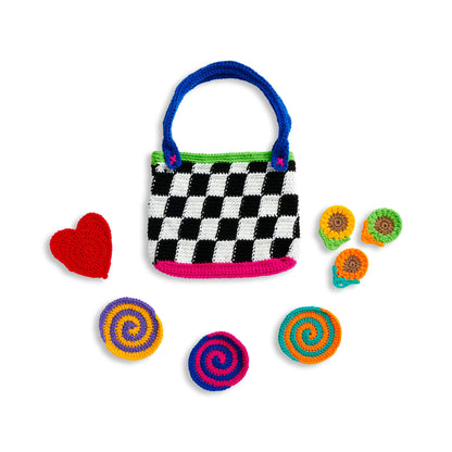 Red Heart Fun to Make Crochet Checkered Tote Crochet Tote Bag made in Red Heart Super Saver Kits Yarn