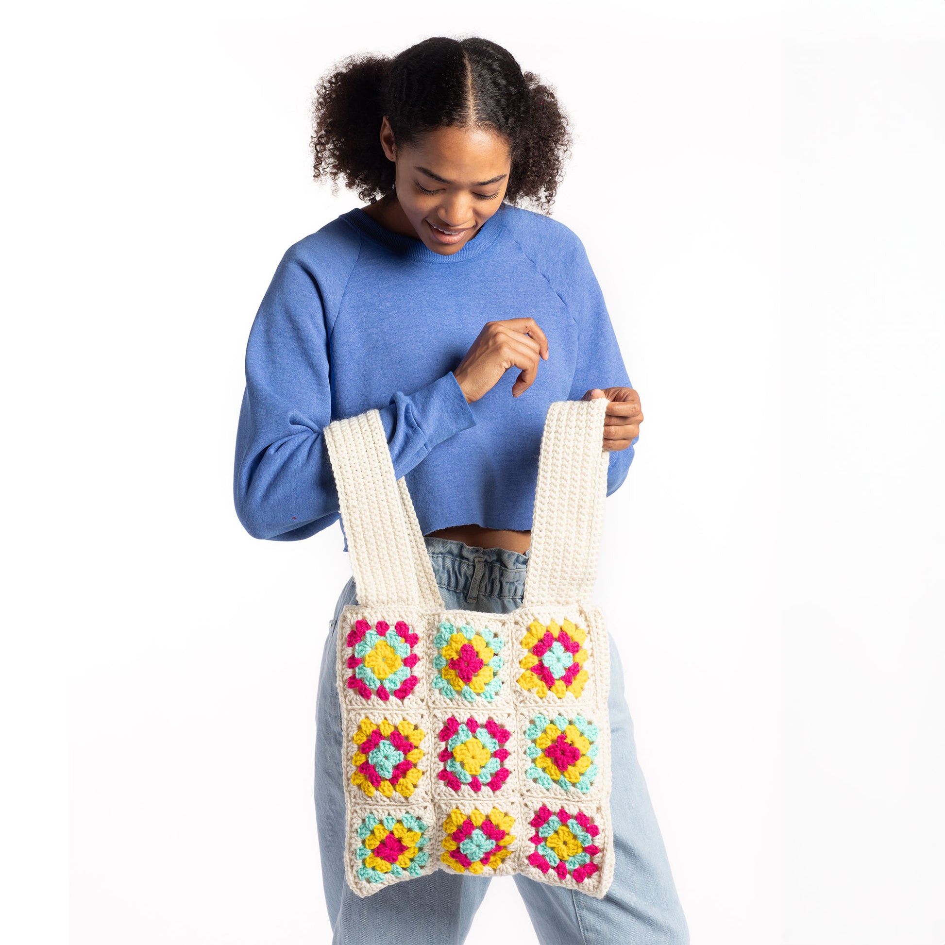 Free Red Heart Granny Squares Galore Crochet Bag Pattern