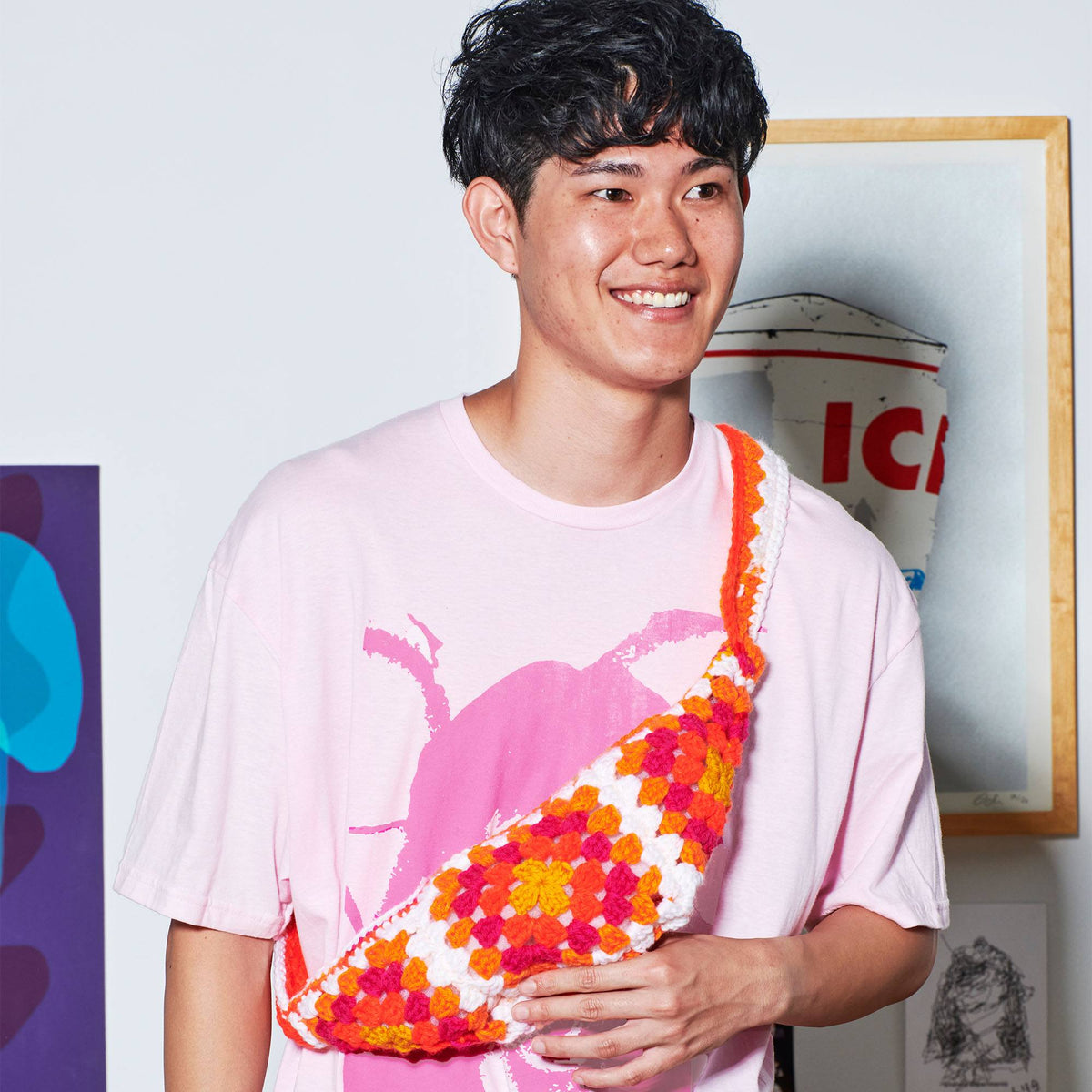 Crochet Bag made in Red Heart All in One Granny Square Yarn