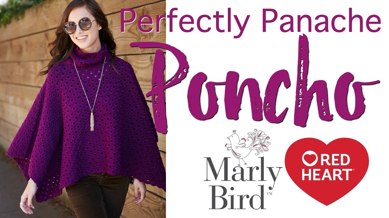 Red Heart Perfectly Panache Chic Poncho Crochet