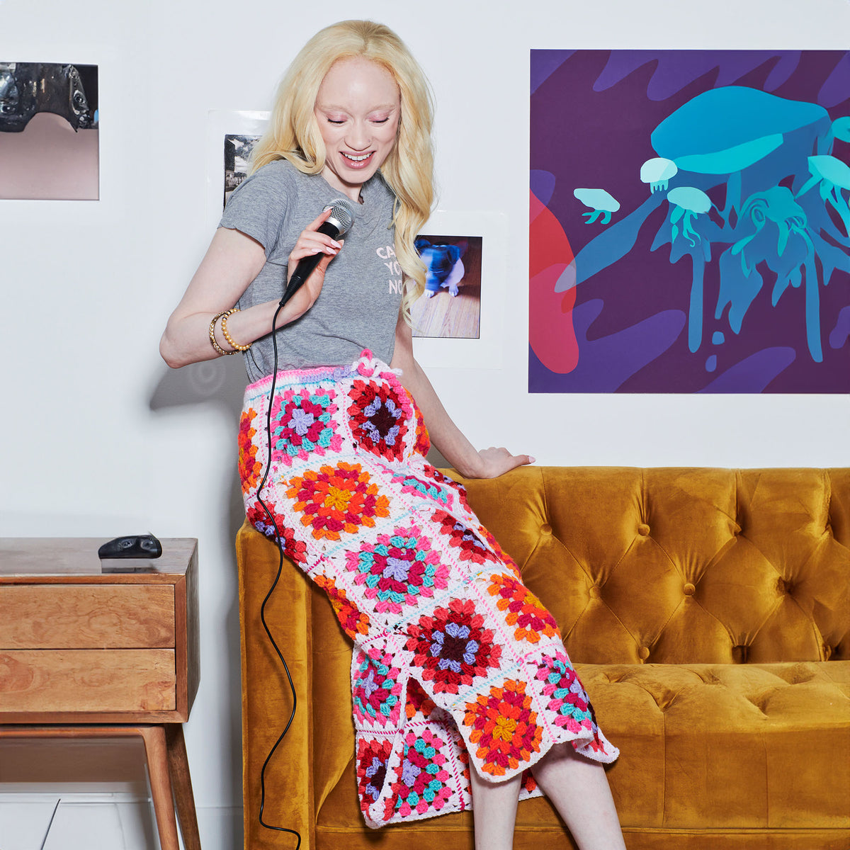 Crochet Skirt made in Red Heart All in One Granny Square Yarn