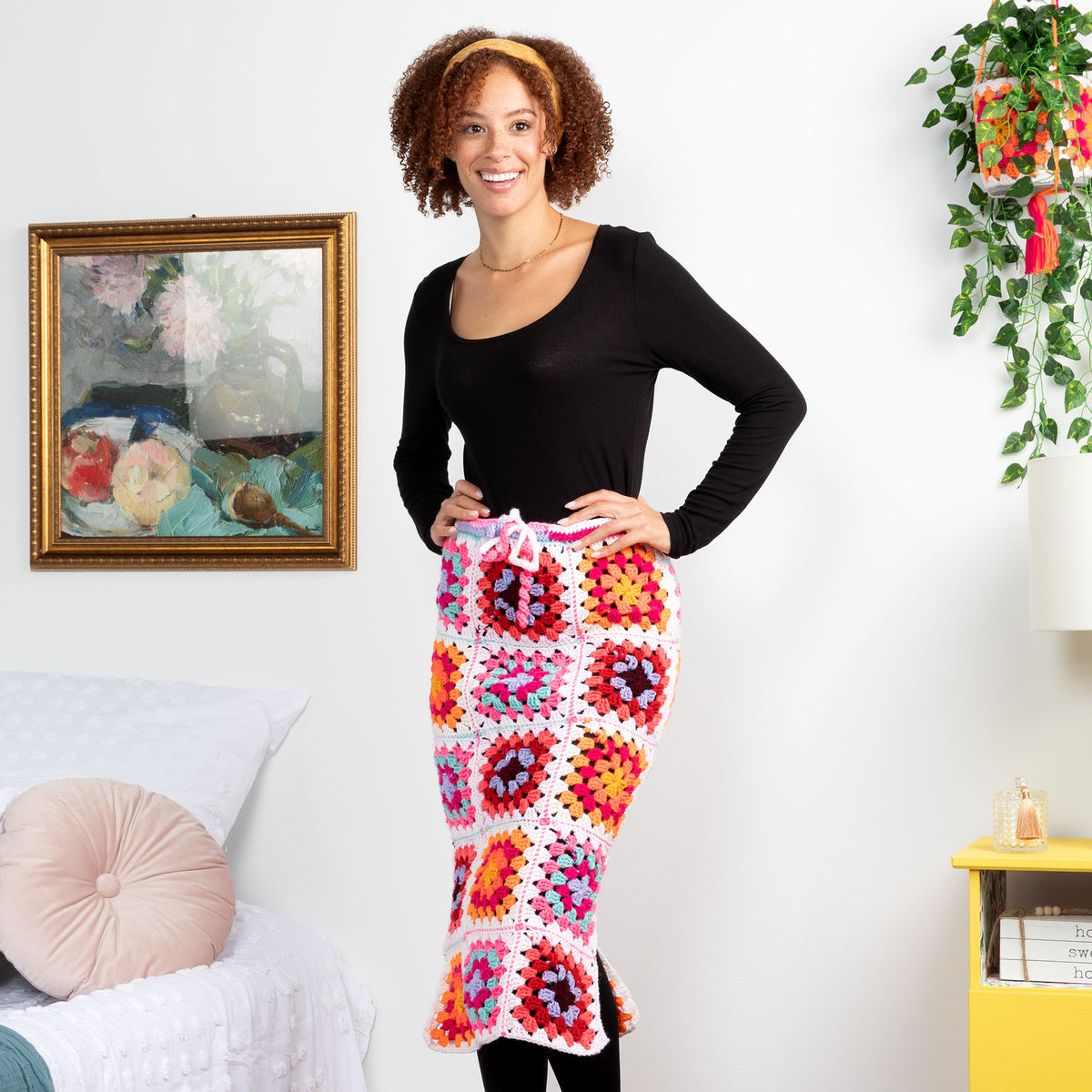 Crochet Skirt made in Red Heart All in One Granny Square Yarn