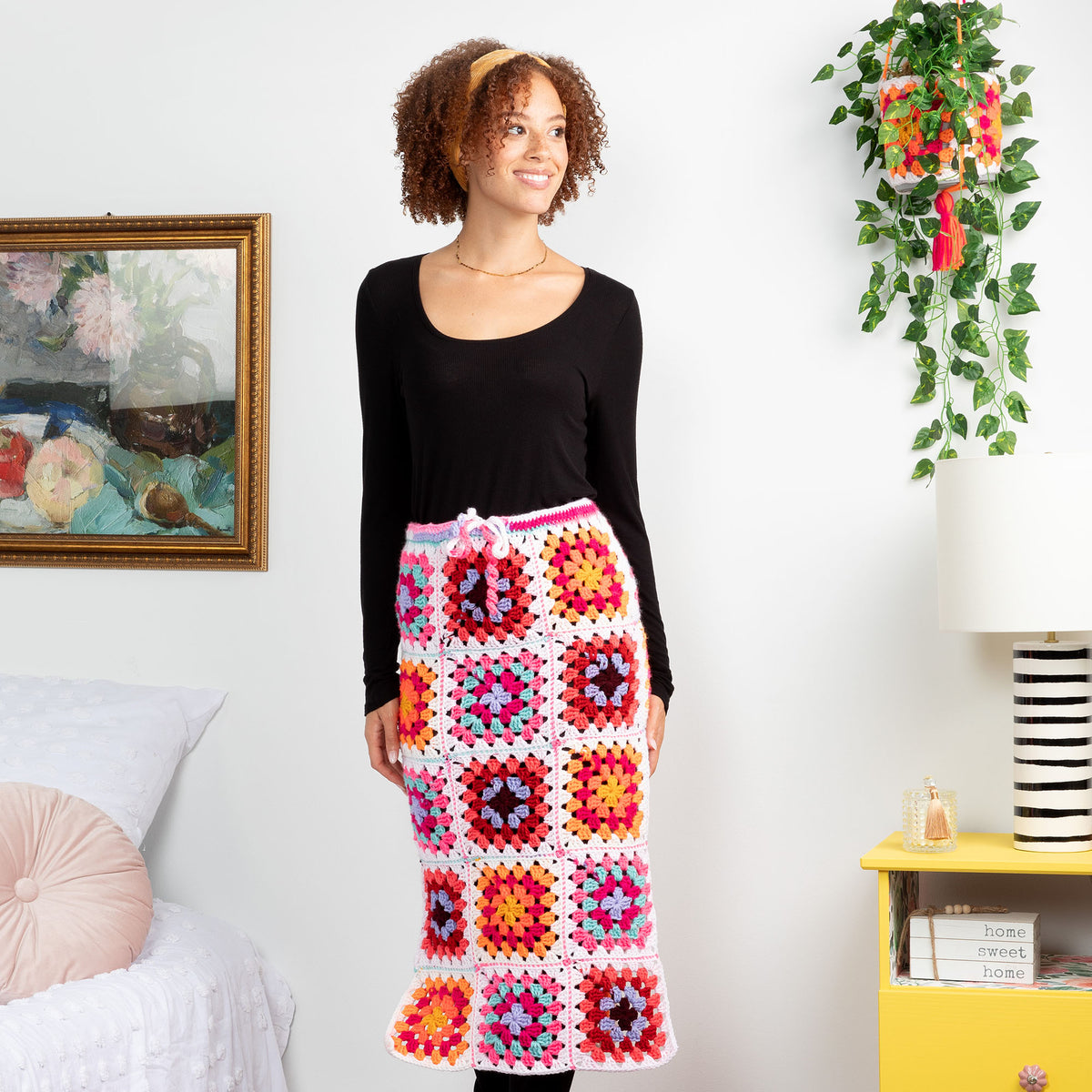 Crochet Skirt made in Red Heart All in One Granny Square Yarn