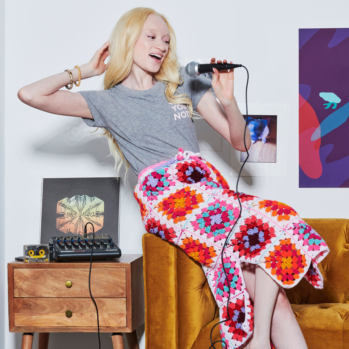 Crochet Skirt made in Red Heart All in One Granny Square Yarn