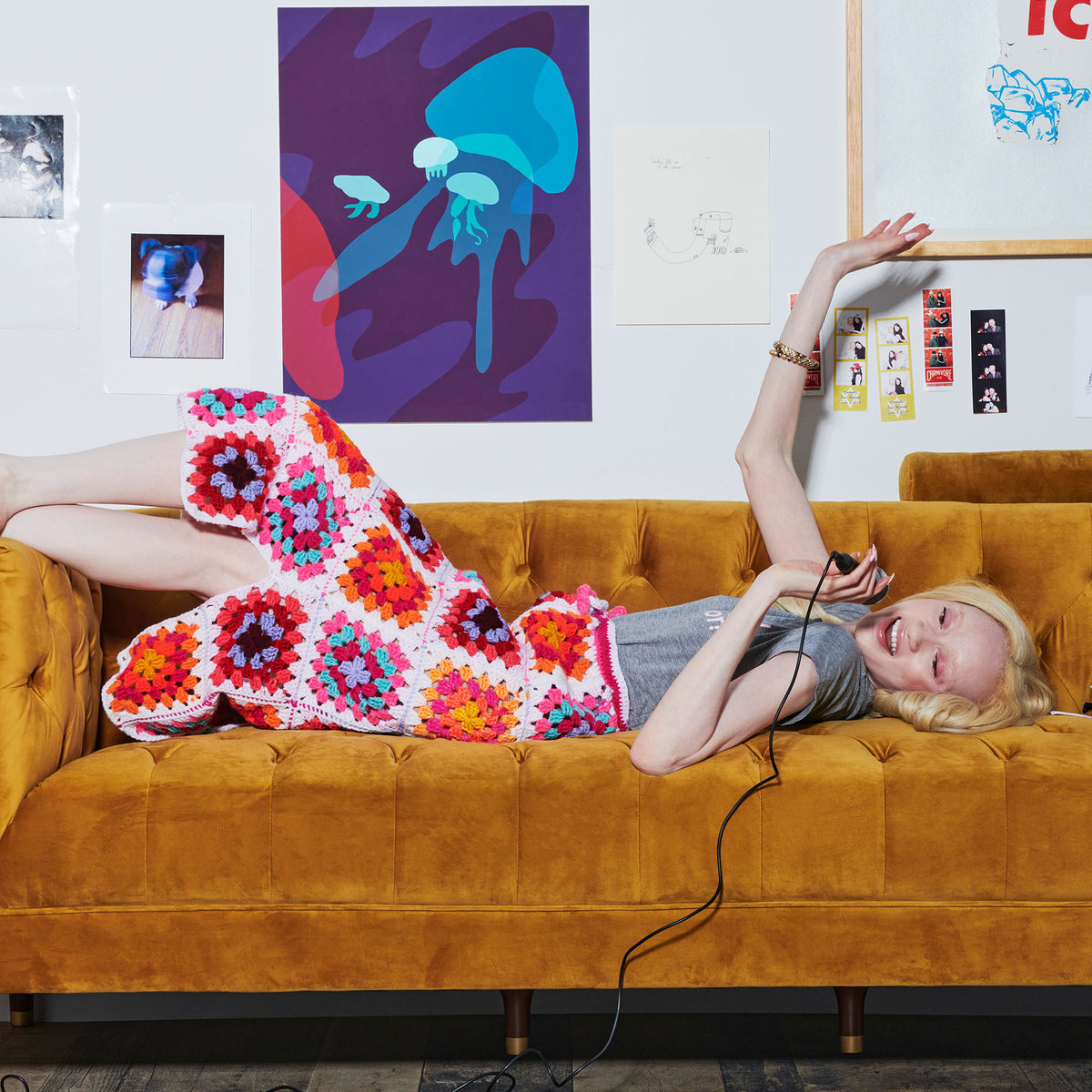 Crochet Skirt made in Red Heart All in One Granny Square Yarn