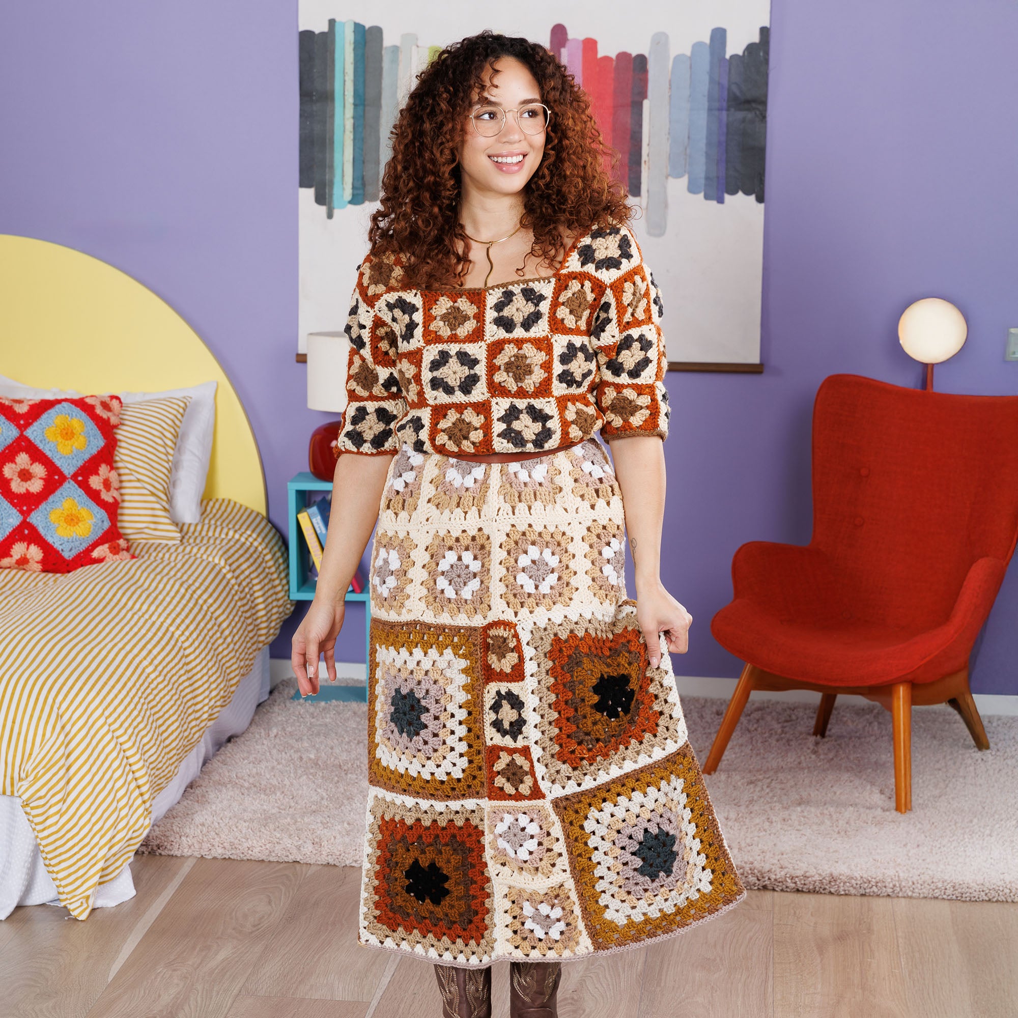 Free Easy Red Heart Love Granny Squares Crochet Dress Pattern | Yarnspirations Free Easy Red Heart Love Granny Squares Crochet Dress Pattern | Yarnspirations