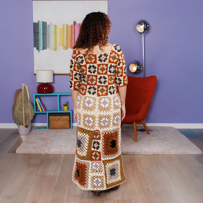 granny square crochet dress Free Easy Red Heart Love Granny Squares Crochet Dress Pattern