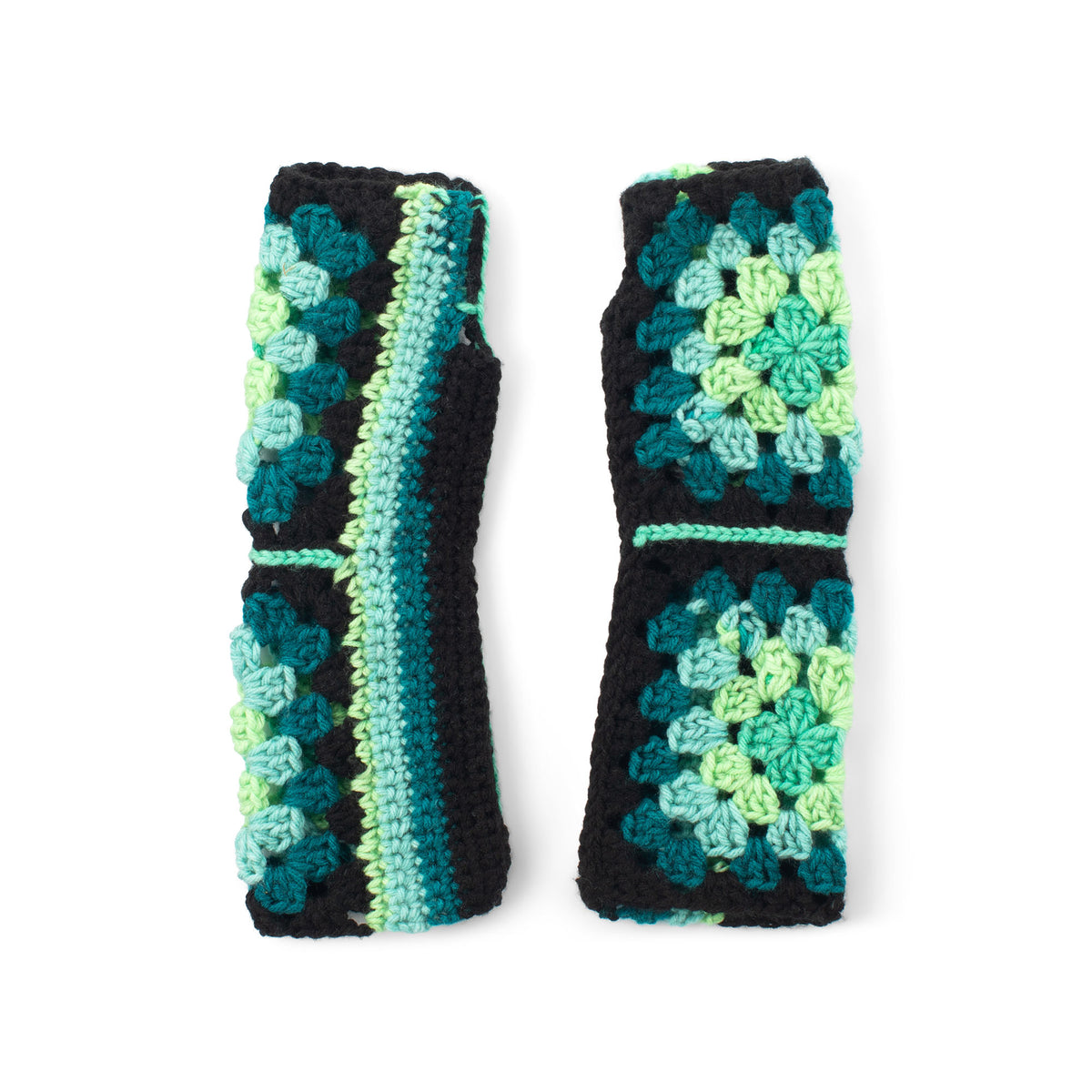 Crochet Gloves made in Red Heart All in One Granny Square Yarn