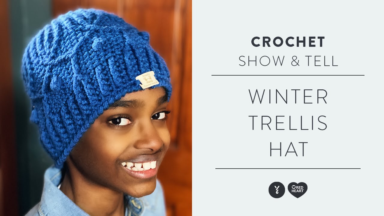Red Heart Winter Trellis Hat Crochet