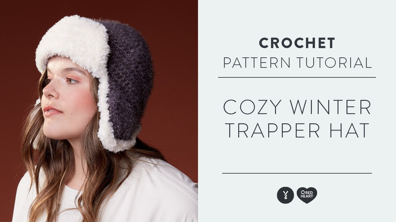 Red Heart Crochet Trapper Hat