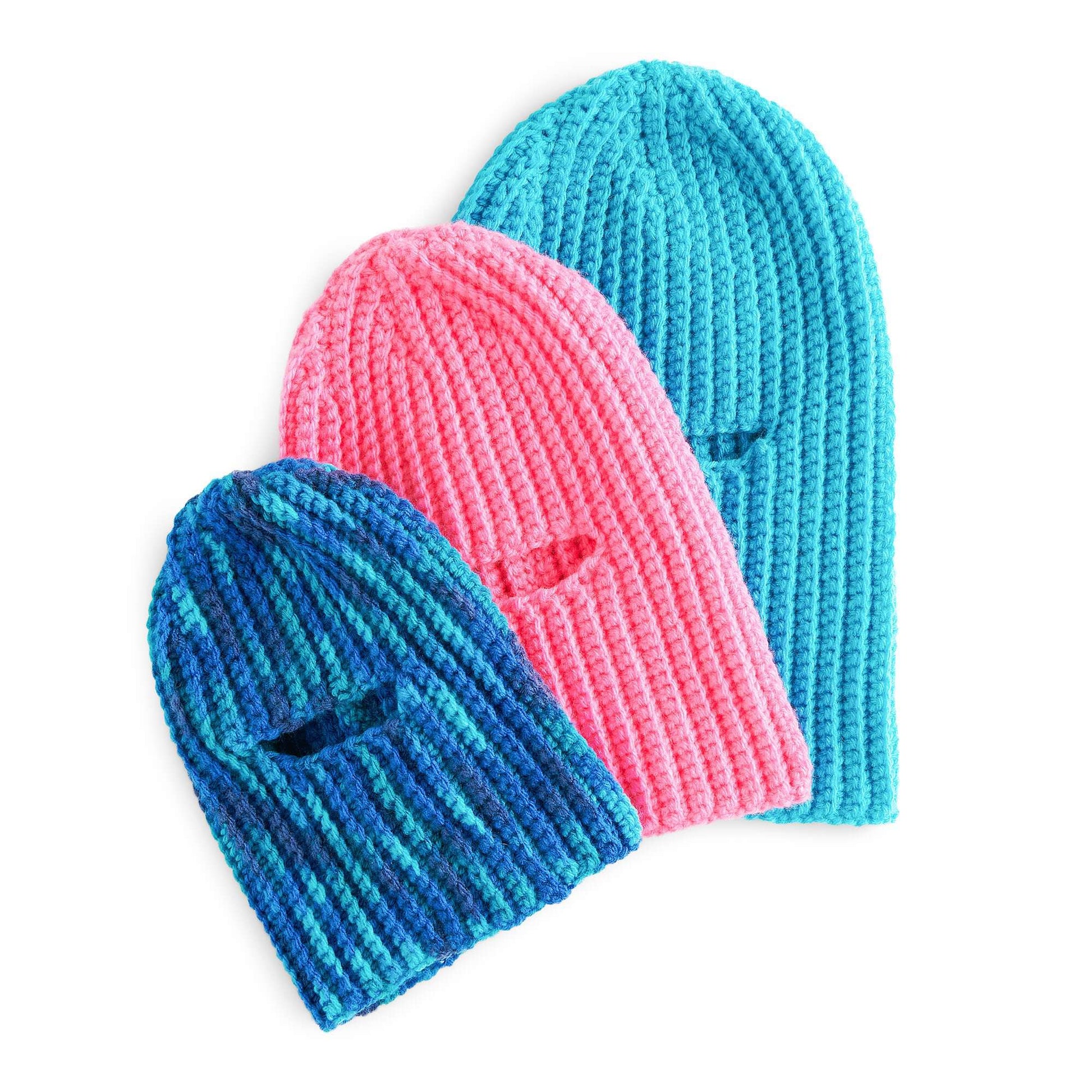 Free Red Heart Crochet Ribbed Balaclavas For All Pattern