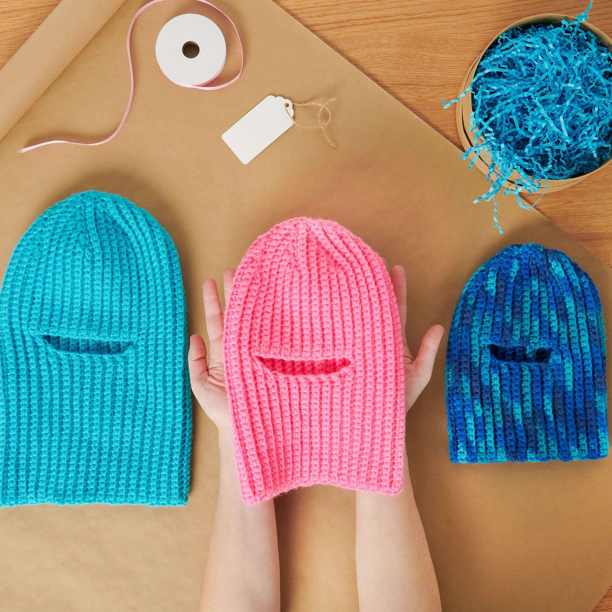Free Easy Red Heart Ribbed Balaclavas for All Crochet Pattern