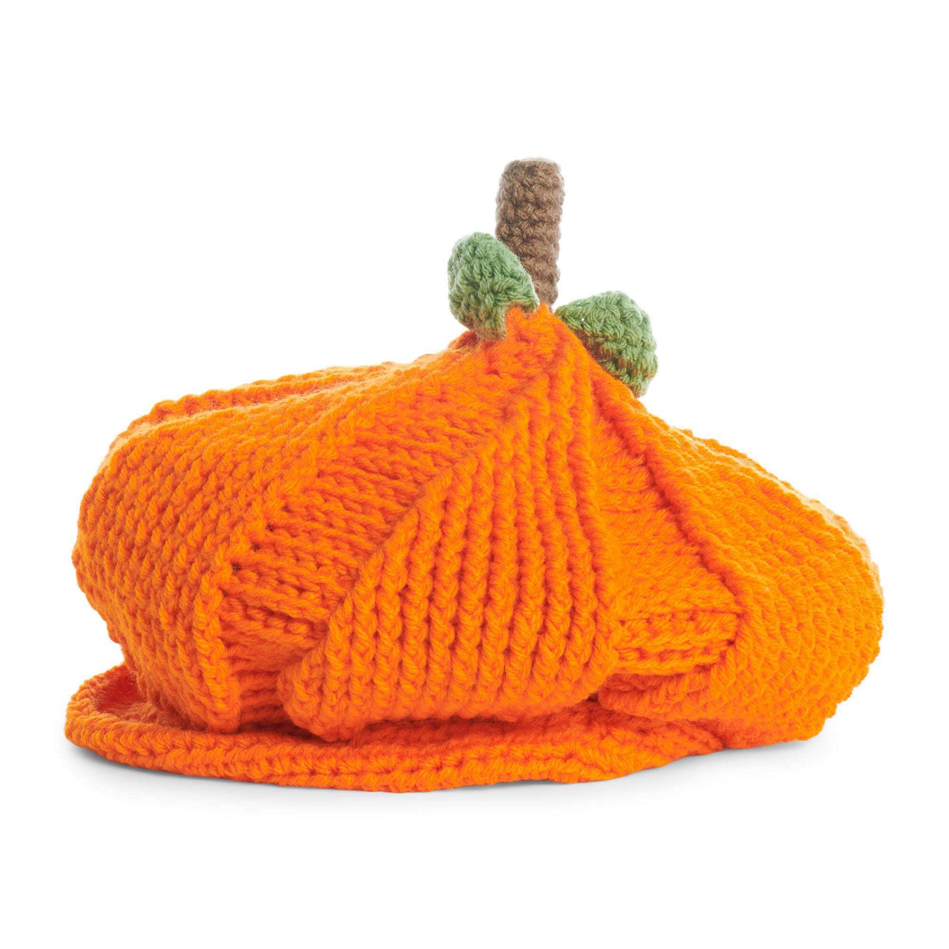 Free Red Heart Newsboy Pumpkin Crochet Hat Pattern
