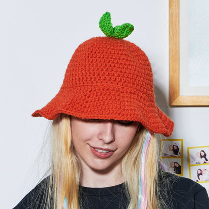Red Heart Orange You Glad Crochet Bucket Hat Crochet Hat made in Red Heart Super Saver Yarn