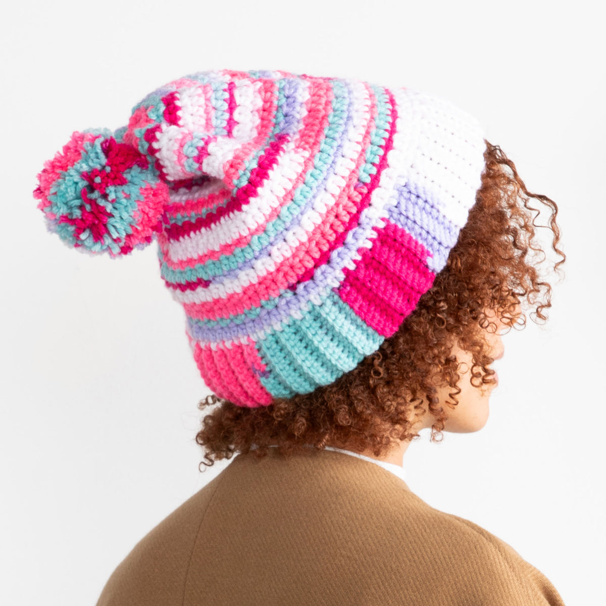 Crochet Hat made in Red Heart All in One Granny Square Yarn