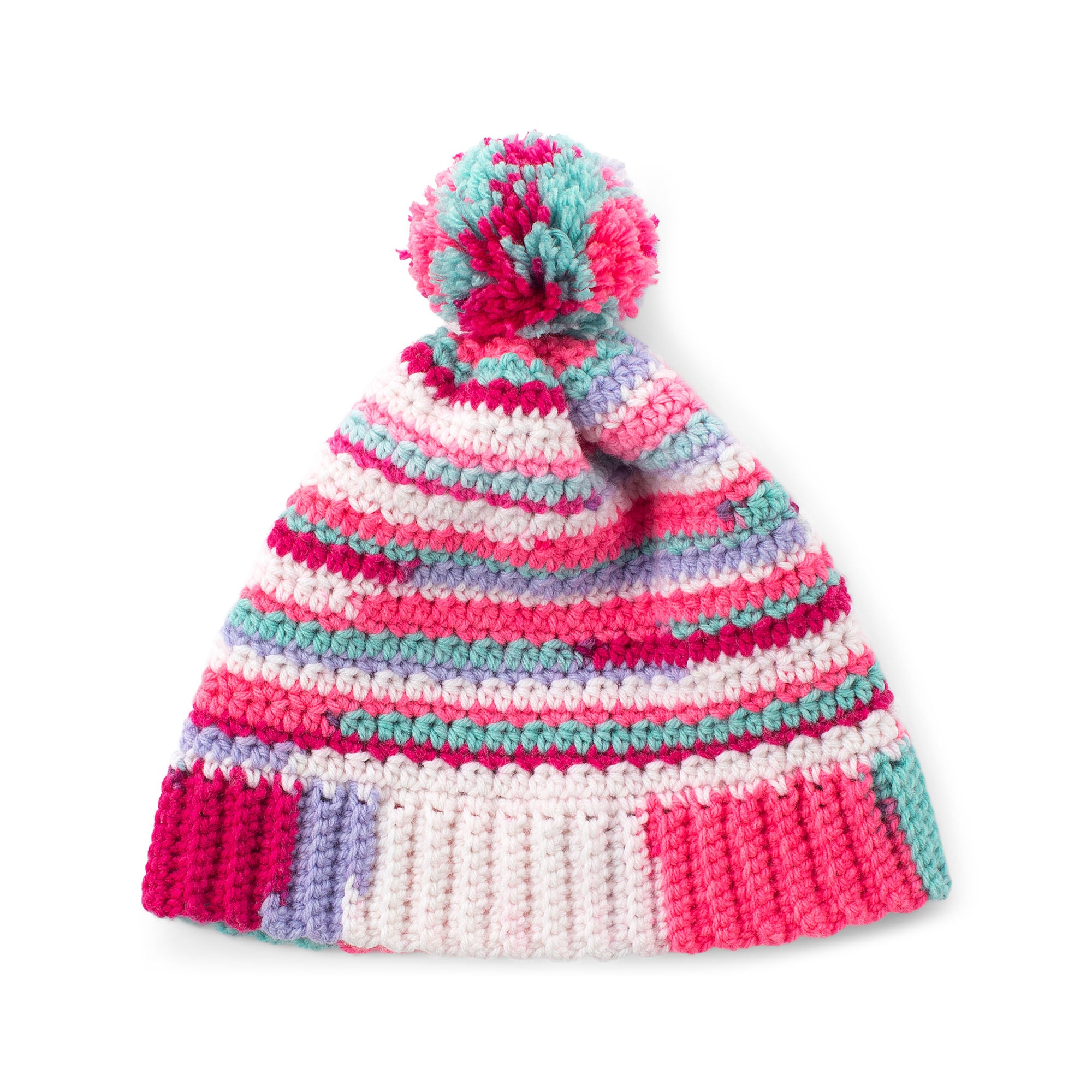 Free Easy Red Heart Scrappy Stripes Crochet Hat Pattern | Yarnspirations