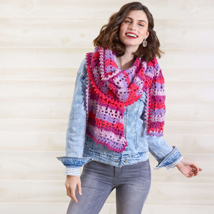 Red Heart Heartwarming Crochet Scarf by Susan Heyn Crochet Scarf made in Red Heart Dreamy yarn