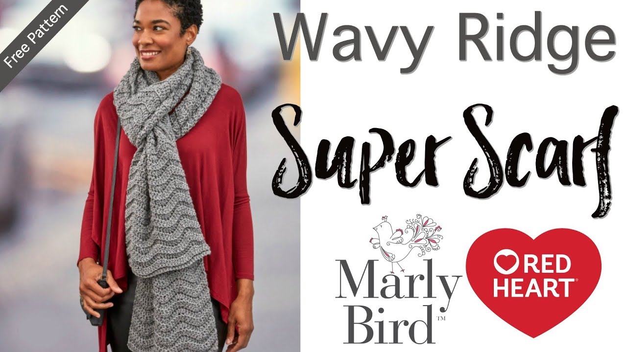 Red Heart Wavy Ridge Super Scarf Crochet