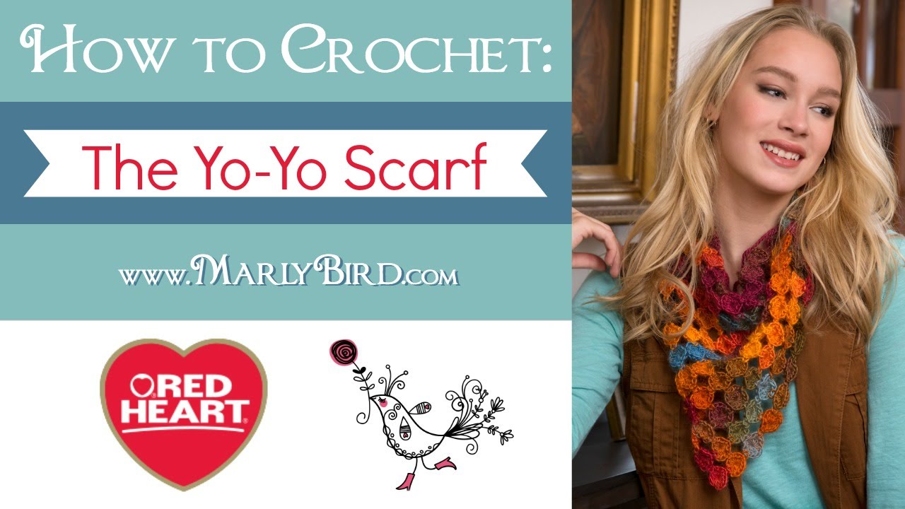 Red Heart Yo-Yo Scarf Crochet