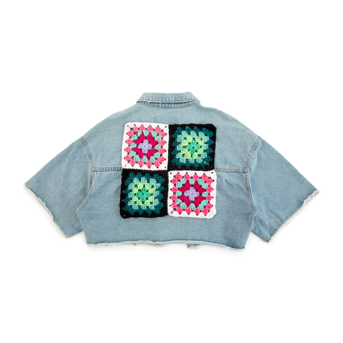 Crochet Granny Clothing Patch made in Red Heart All in One Granny Square Yarn