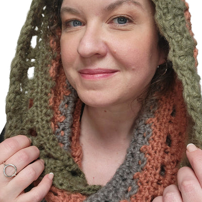 Red Heart Crochet Into the Woods Mobius Crochet Mobius made in Red Heart Super Saver Brushed Yarn