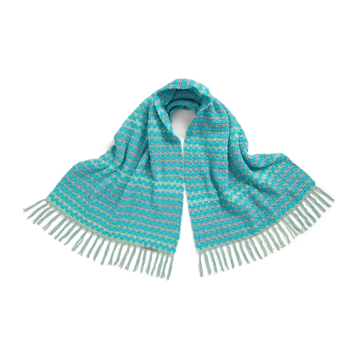 Crochet Shawl made in Red Heart Super Saver Ombre Yarn