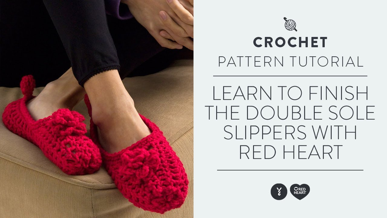 Red Heart Double-Sole Slippers Crochet