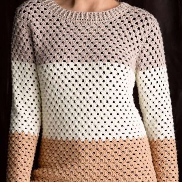Crochet Sweater made in Red Heart Cleckheaton Superfine Merino Yarn