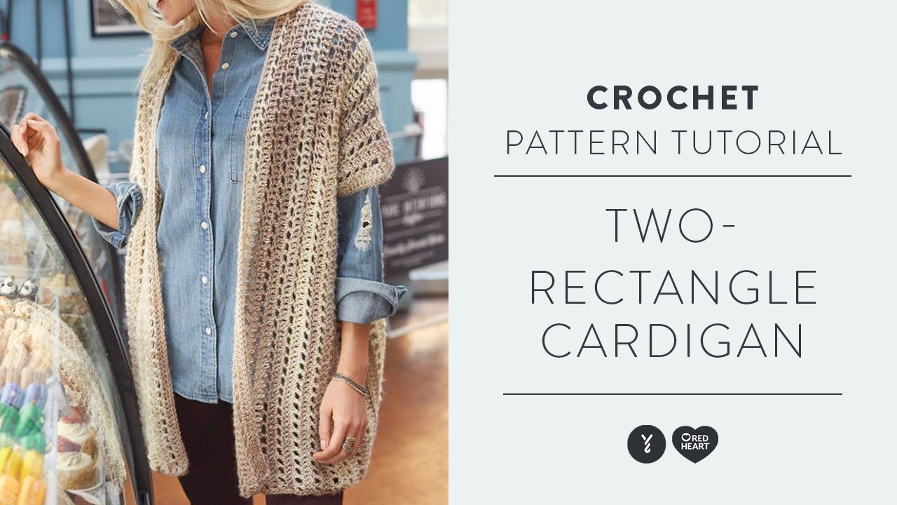 Red Heart Two-Rectangle Crochet Cardigan
