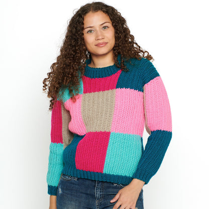 Red Heart Super Saver Blocks in Colors Crochet Pullover Red Heart Super Saver Blocks in Colors Crochet Pullover