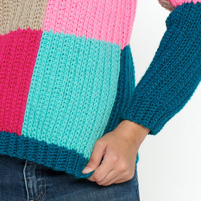 Red Heart Super Saver Blocks in Colors Crochet Pullover Red Heart Super Saver Blocks in Colors Crochet Pullover