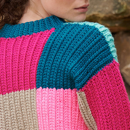 Red Heart Super Saver Blocks in Colors Crochet Pullover Red Heart Super Saver Blocks in Colors Crochet Pullover