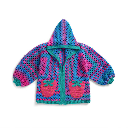 Red Heart Strawberry Patch Crochet Hexi Cardigan Crochet Cardigan made in Red Heart Yarn