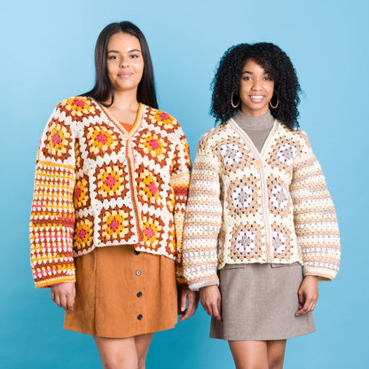 Red Heart Crochet Granny Cardigan All Variants