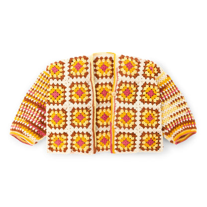 Red Heart Crochet Granny Cardigan Warm Wheat
